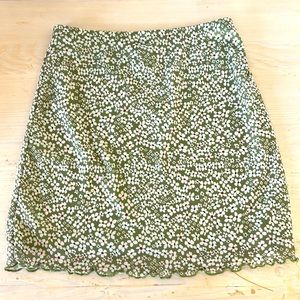 Shein mini skirt green floral size small new